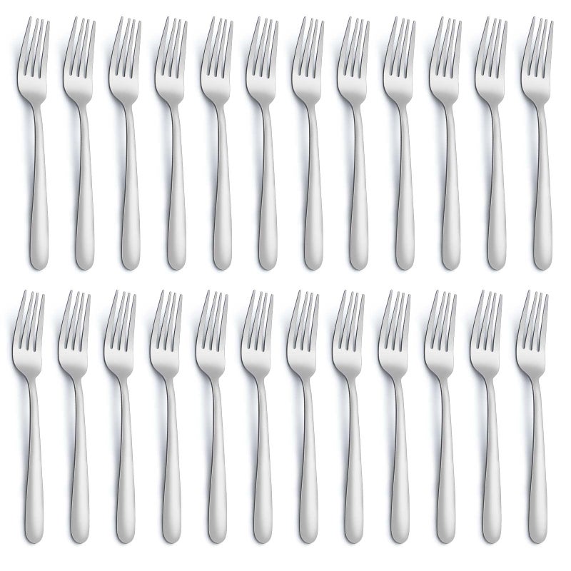 Gymdin 24 Pieces Dinner Forks  Forks Silverware(8 Inches)  Food Grade Stainless Steel Flatware Forks  Mirror Polished & Dishwasher Safe  Using For Home  Restaurant Or Kitchen - Image 1