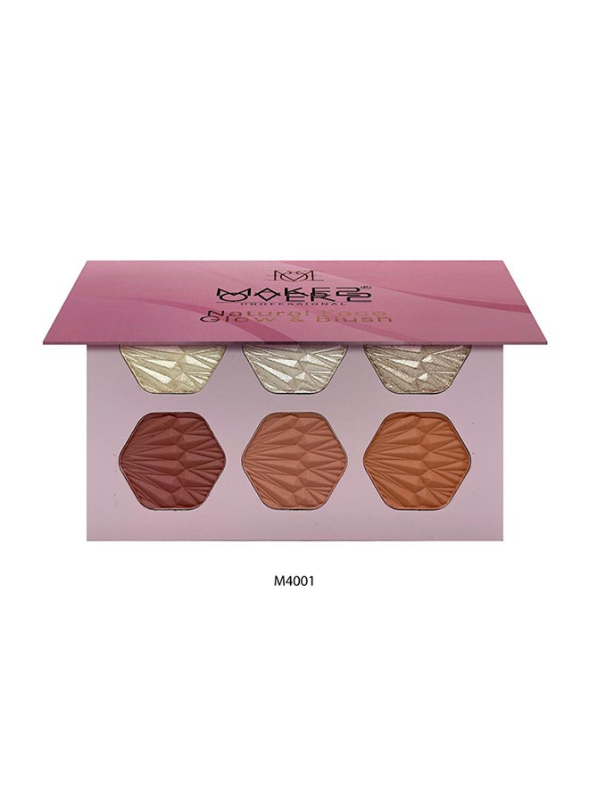 Make Over 22 Palette Natural Face Glow And Blush M4001