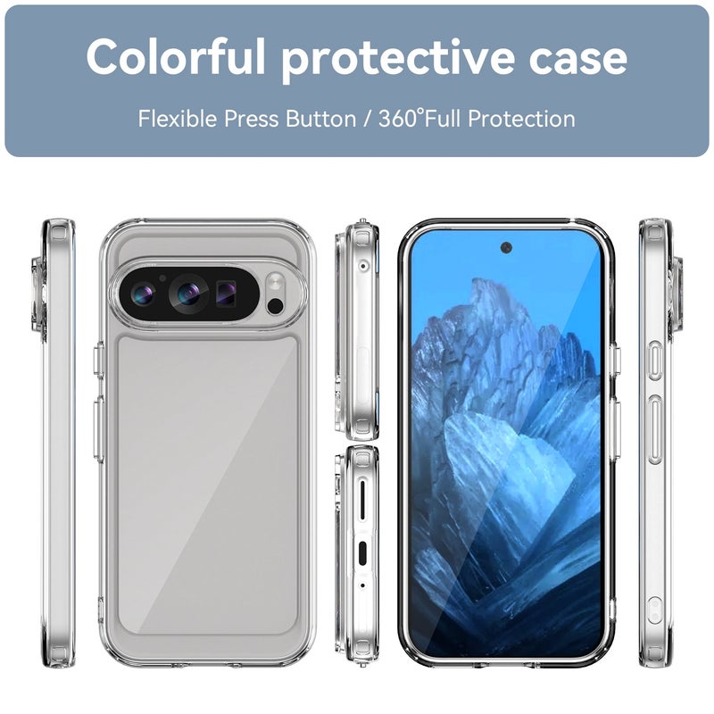 HuHa Protective Cover For Google Pixel 9 Colorful Series Acrylic Hybrid TPU Phone Case(Transparent) - Image 2