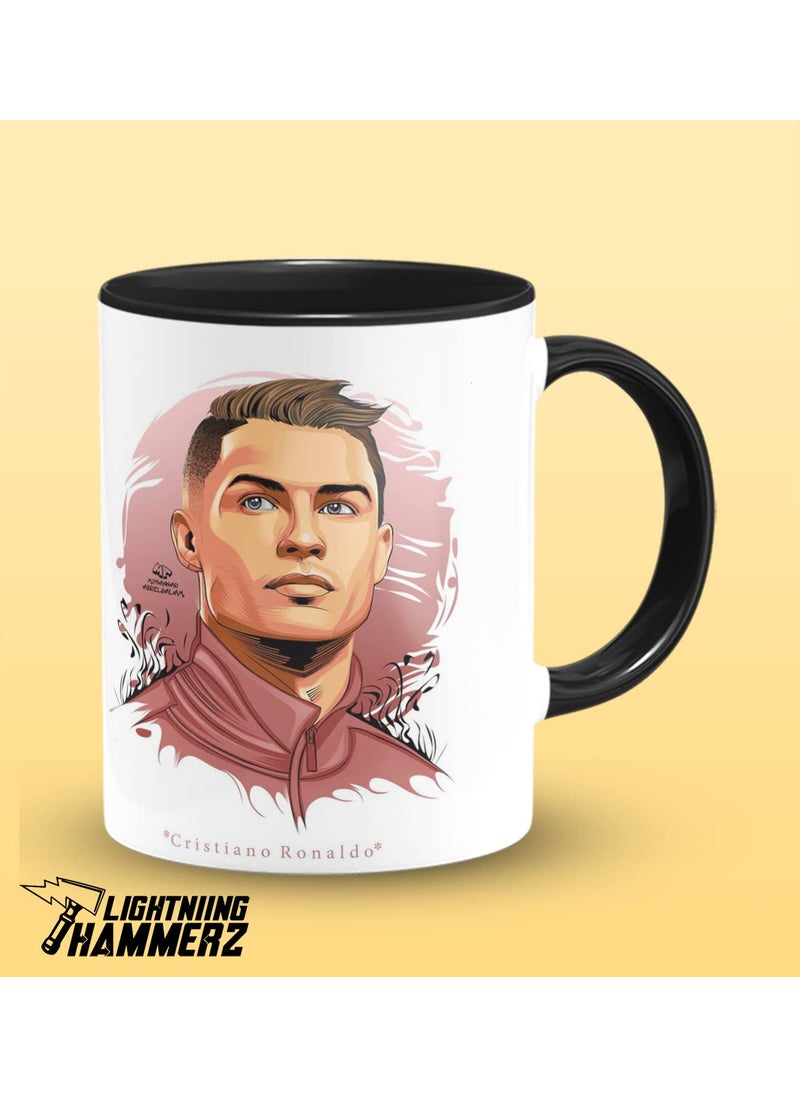 LIGHTNIING HAMMERZ LIGHTNIING HAMMERZ Ronaldo Portugal Printed Coffee Mug Football Coffee Mugs for Fans Freinds 330ml Microwave Dishwasher Safe  - Image 2