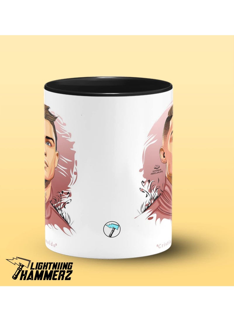 LIGHTNIING HAMMERZ LIGHTNIING HAMMERZ Ronaldo Portugal Printed Coffee Mug Football Coffee Mugs for Fans Freinds 330ml Microwave Dishwasher Safe  - Image 3
