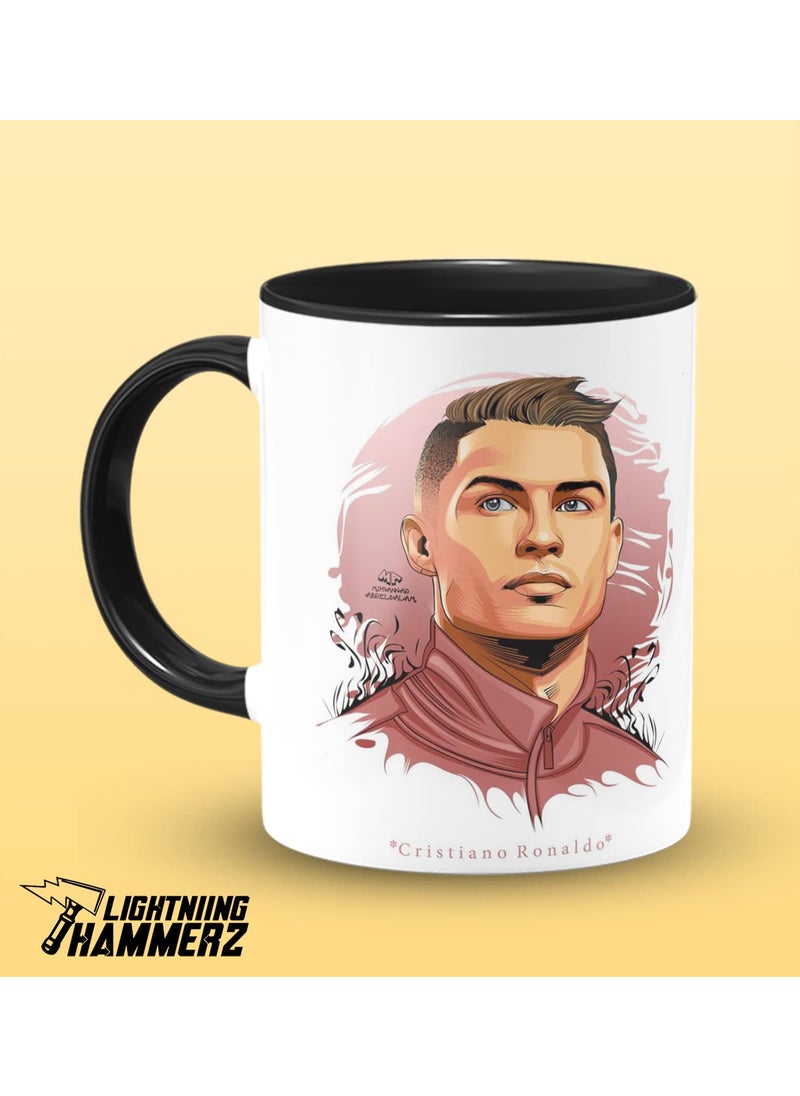 LIGHTNIING HAMMERZ LIGHTNIING HAMMERZ Ronaldo Portugal Printed Coffee Mug Football Coffee Mugs for Fans Freinds 330ml Microwave Dishwasher Safe  - Image 4