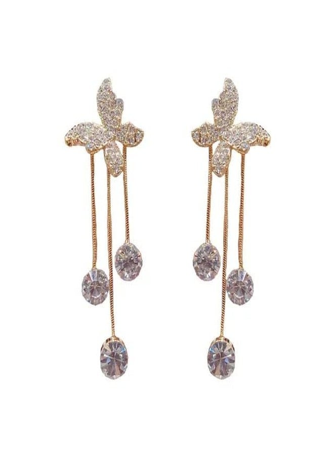VIEN New Elegant Butterlfy Earrings Hanging Cute Korean Fashion Jewelry For Womens Alloy Drops & Danglers - Image 1