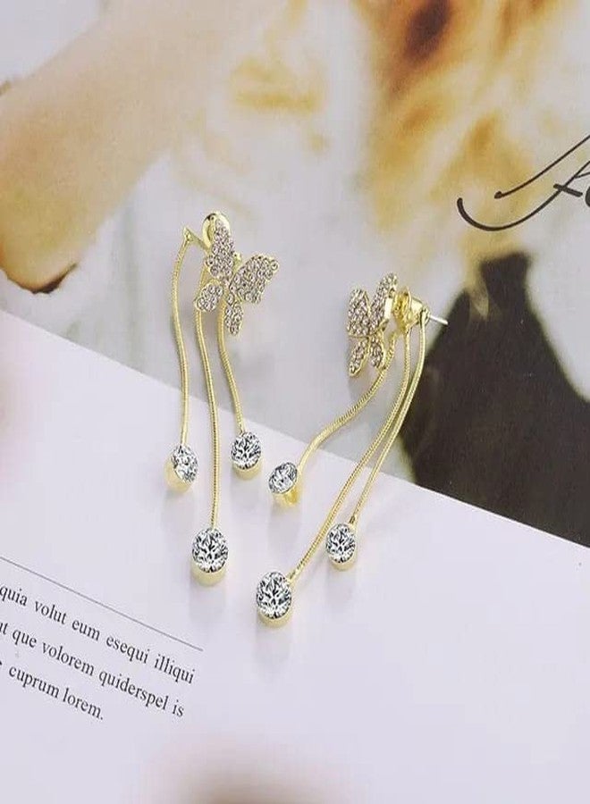 VIEN New Elegant Butterlfy Earrings Hanging Cute Korean Fashion Jewelry For Womens Alloy Drops & Danglers - Image 4