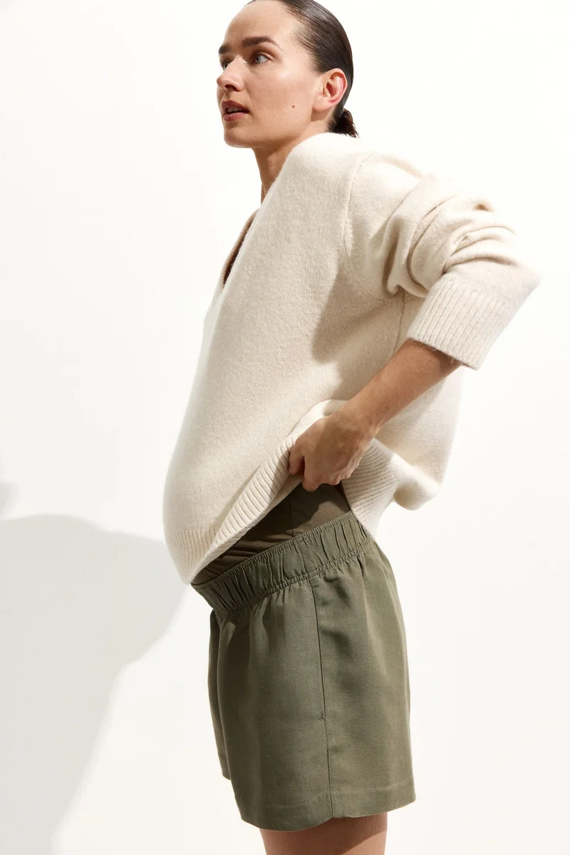 H&M  MAMA Linen-blend shorts for Women | Best Price UAE