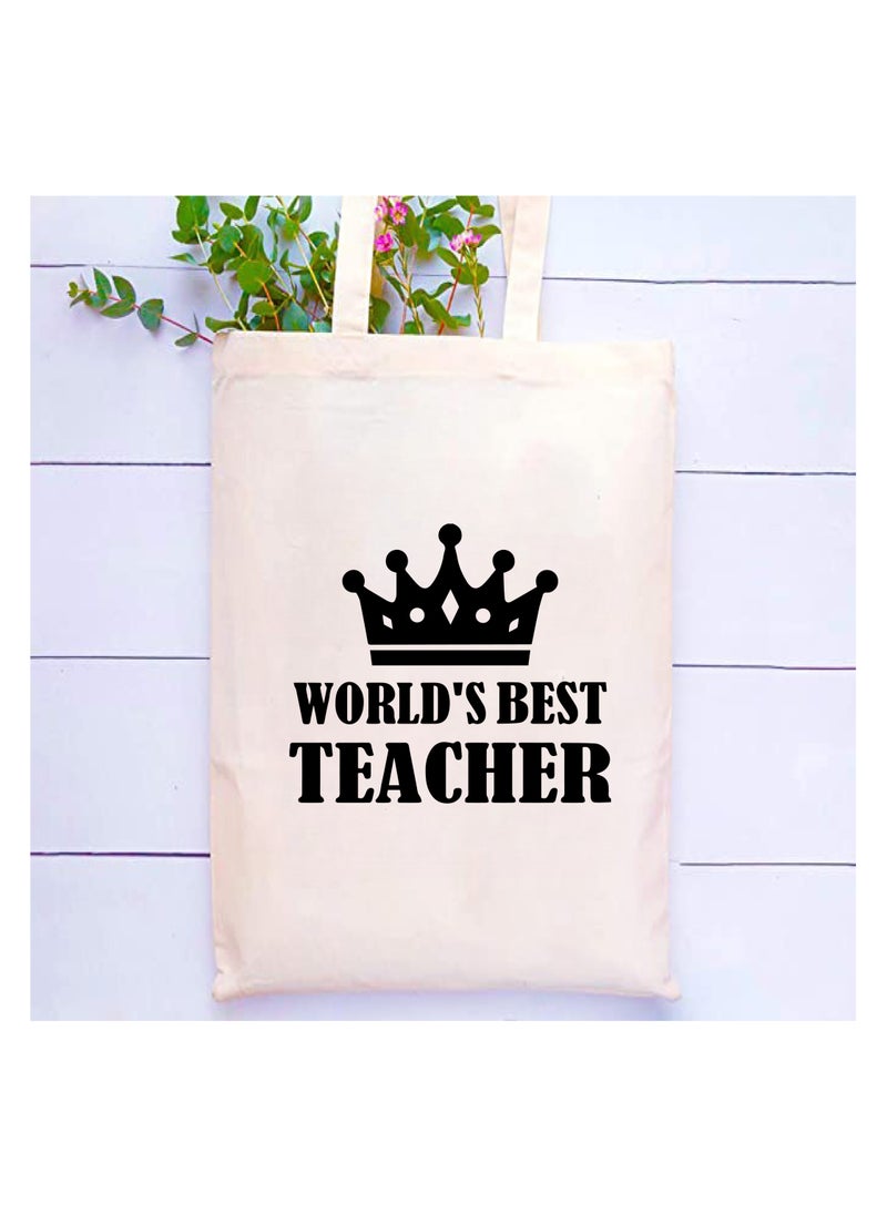 Generic Teacher's day Gift Cotton Bag with Funny Design - Reusable Canvas Tote Bag - Eco Friendly - Lightweight - Grocery Shopping Bag - Gifts for Teacher - School - Office - Travel  - Image 2