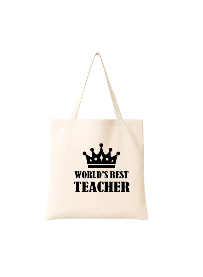 Teacher's day Gift Cotton Bag with Funny Design - Reusable Canvas Tote Bag - Eco Friendly - Lightweight - Grocery Shopping Bag - Gifts for Teacher - School - Office - Travel - Image 1