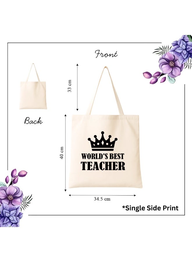Teacher's day Gift Cotton Bag with Funny Design - Reusable Canvas Tote Bag - Eco Friendly - Lightweight - Grocery Shopping Bag - Gifts for Teacher - School - Office - Travel - Image 4