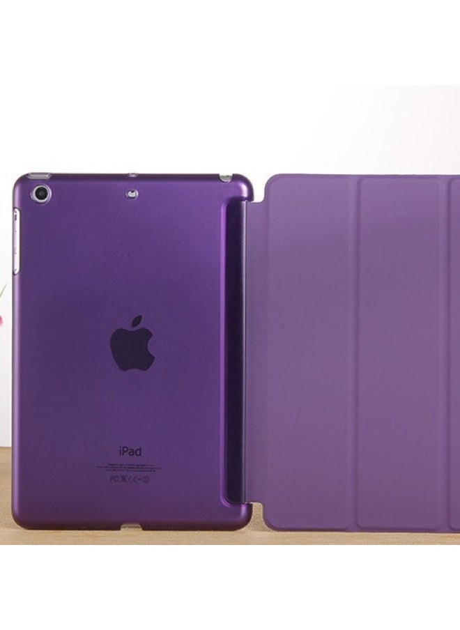 Suitable For IPad 10.2 Flat Protective Cover Pro11 Elastic Leather 10.5 Triple Fold Mini6 Bracket Hard Shell-Color:Red-Applicable Model:mini 4/5  - Image 5