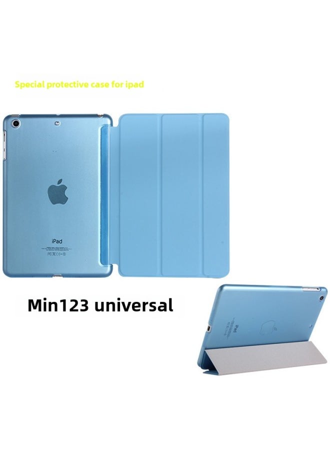 Suitable For IPad 10.2 Flat Protective Cover Pro11 Elastic Leather 10.5 Triple Fold Mini6 Bracket Hard Shell-Color:Red-Applicable Model:mini 4/5  - Image 2