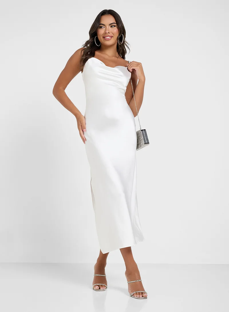 Ginger Satin Slip Dress With Slit