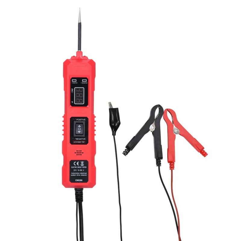 Automotive Circuit Tester Red 4.5m Testing Line User-Friendly Lcd Display - Audible Alerts And Led Lights Power Probe Tester For Automotive Electrical System Troubleshooting - Image 4