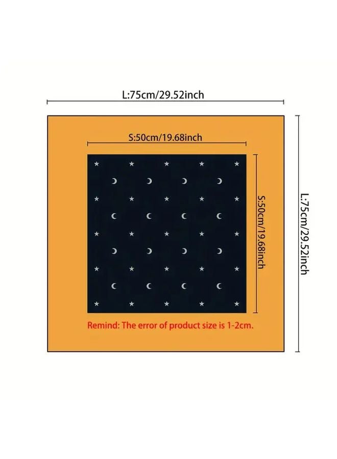 Black Mystical Star Moon Tarot Tablecloth 50cm Polyester Altar Cloth Divination - Image 4