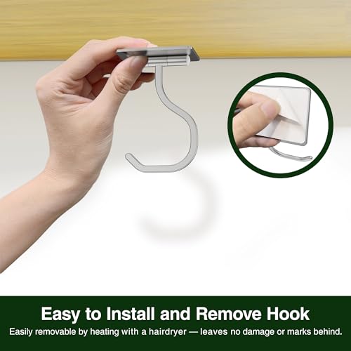 bussdis Banana Hook Under Cabinet Silver - Adhesive Banana Hanger Under Counter, Metal Banana Holder Stand for Hanging Bananas or Kitchen Utensil, Keeps Bananas Fresh, Silver, 1 Pack - Image 3