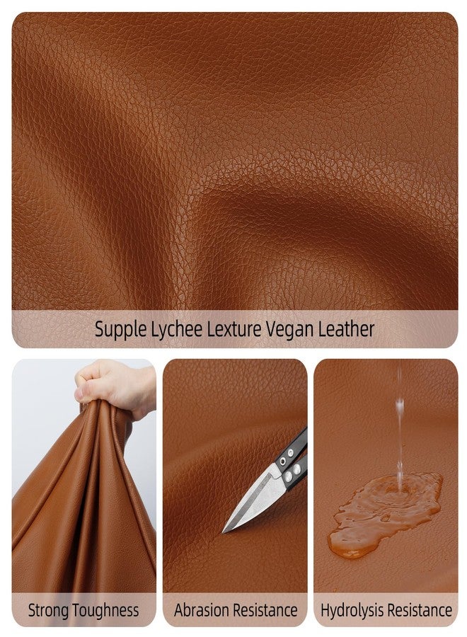 KKXIU Tote Bag for Women Vegan Leather Shoulder Purse Large Capacity Travel Bag - Brown - Image 3