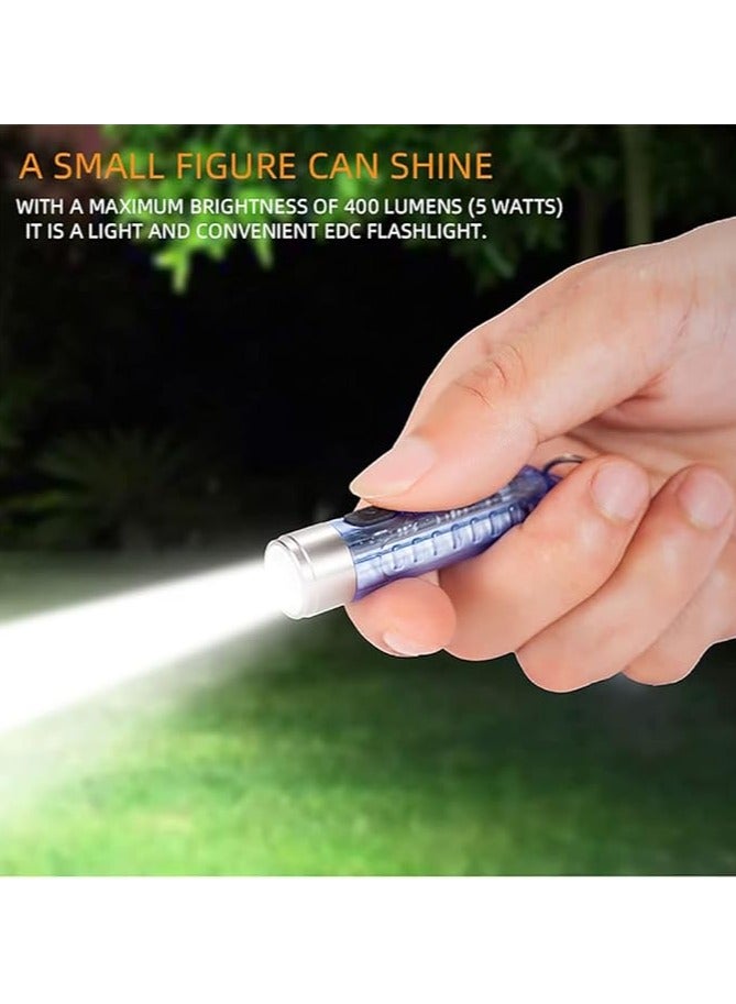 ALONEFIRE S11 Small Powerful Mini Keychain LED Flashlight Tactical Portable Bright Pen Torch SST20 LED USB Rechargeable IP65 Waterproof Multi Function for Emergency with Built-in Battery(White) - Image 2