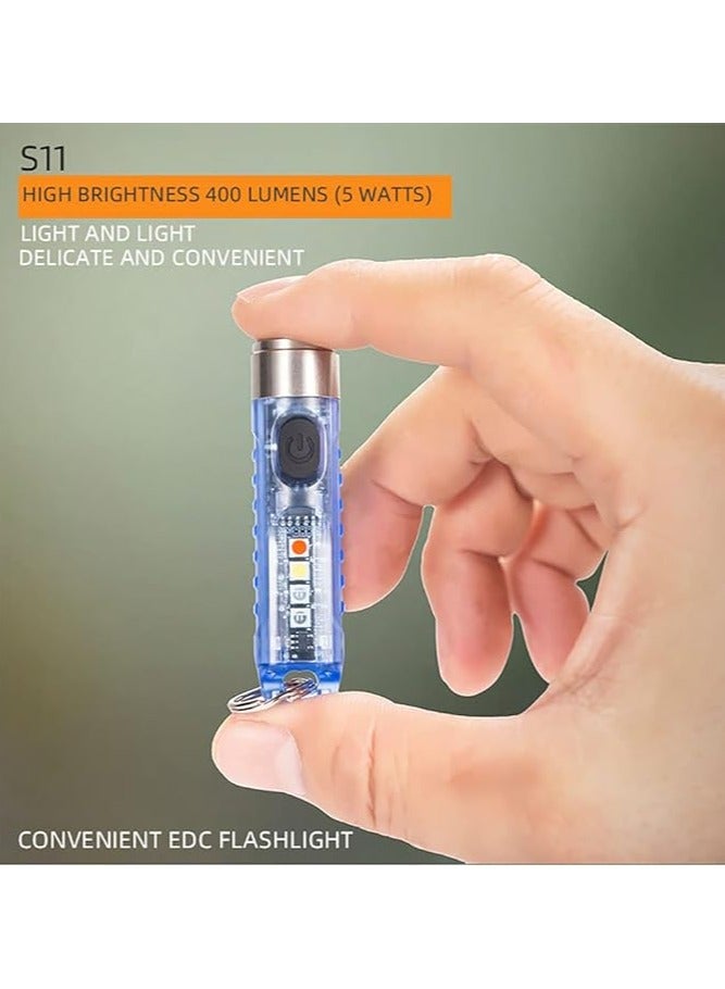 ALONEFIRE S11 Small Powerful Mini Keychain LED Flashlight Tactical Portable Bright Pen Torch SST20 LED USB Rechargeable IP65 Waterproof Multi Function for Emergency with Built-in Battery(White) - Image 4