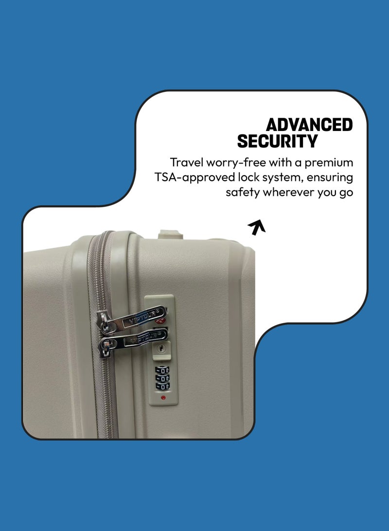 VIPTOUR 3 Piece Trolley Luggage Set Lightweight Suitcase 360° Double Wheels, Travel Bag with TSA Lock & Telescopic Handle - Image 4