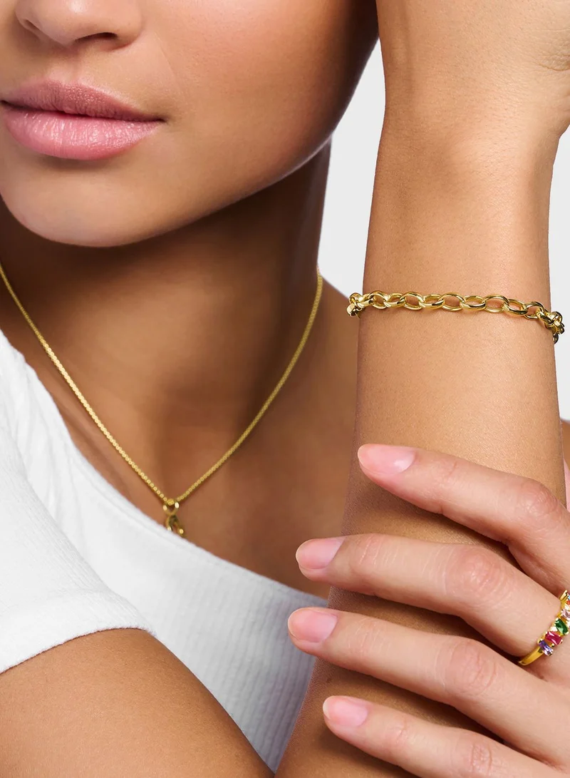 Thomas Sabo Thomas Sabo Gold Plated 925 Sterling Silver Charming Bracelet For Women