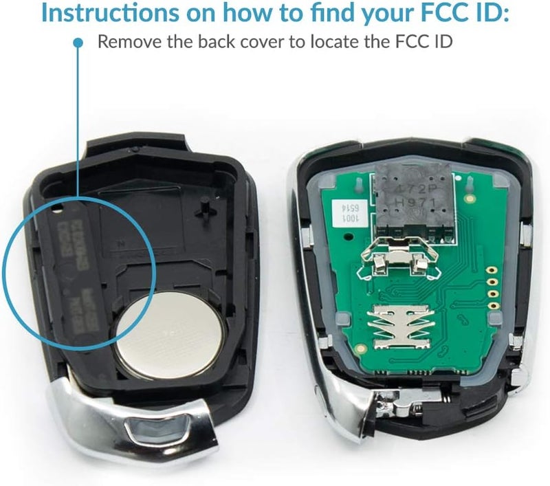 Keyless2Go Replacement for 5 Button Proximity Smart Key Cadillac HYQ2EB 13598516 - Image 5