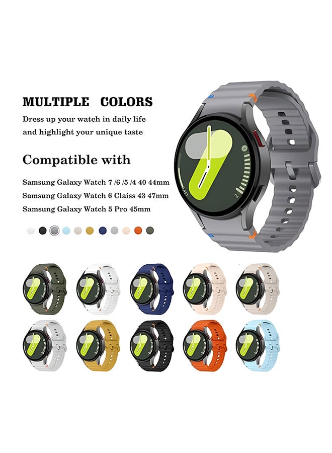 O Ozone No Gap For Samsung Galaxy Watch 7 6 5 4 Band 40mm 44mm/For Galxy Ultra 47mm/For Galaxy FE/5 Pro/6 Classic,20mm Soft Silicone Sport Bands- Beige - Image 2