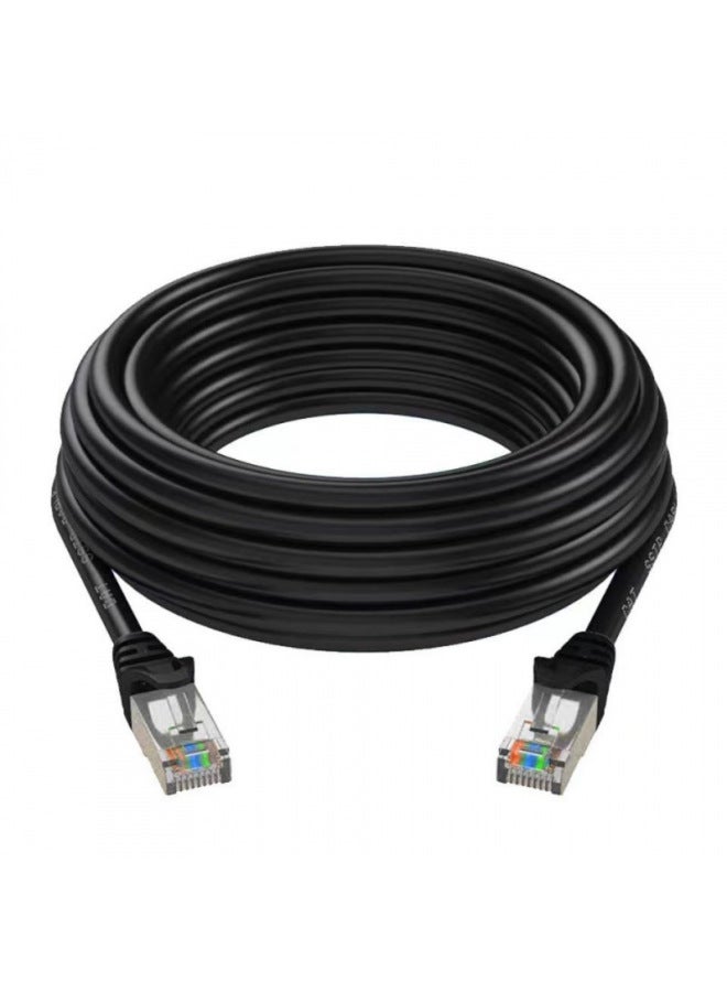 Loquat Indoor And Outdoor Super Six Types Of Finished Network Cable Monitoring Broadband Router Engineering Network Cable-Color:【special For Indoor And Outdoor Use】 Category 6e Thickened Black Network Cabl - Image 3