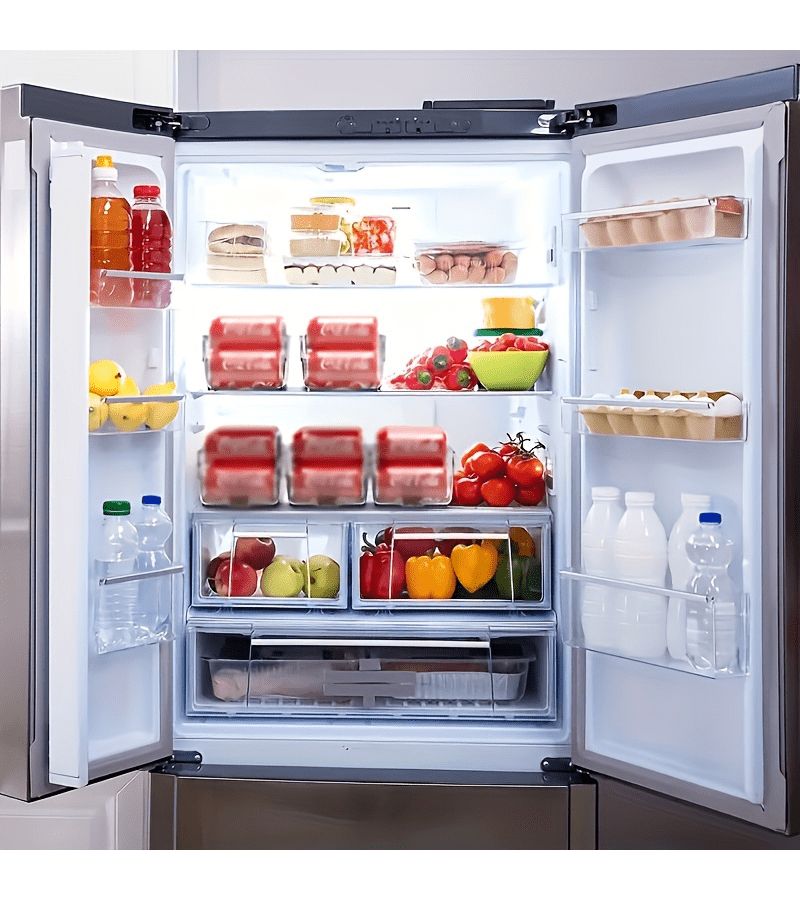 Stackable Large Beverage Organizer Transparent Clear Plastic Fridge Cabinet Countertop Storage Bin For Kitchen Organization One Piece - Image 5