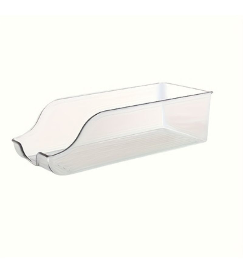 Stackable Large Beverage Organizer Transparent Clear Plastic Fridge Cabinet Countertop Storage Bin For Kitchen Organization One Piece - Image 3