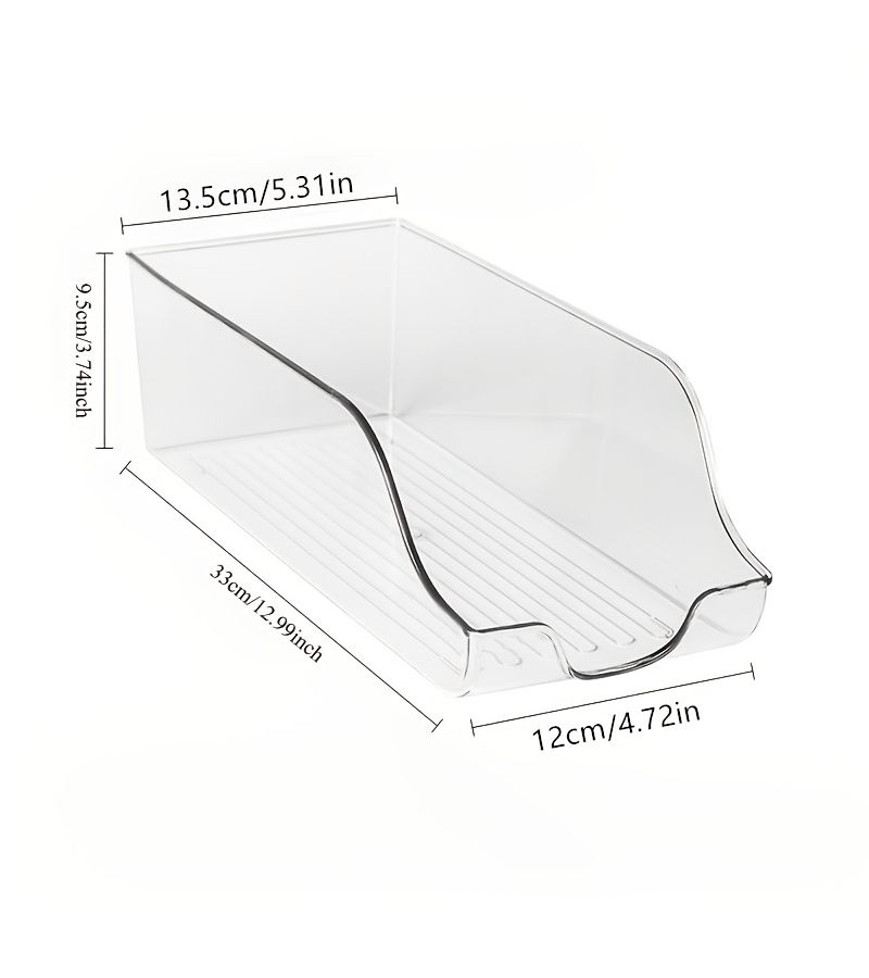Stackable Large Beverage Organizer Transparent Clear Plastic Fridge Cabinet Countertop Storage Bin For Kitchen Organization One Piece - Image 4