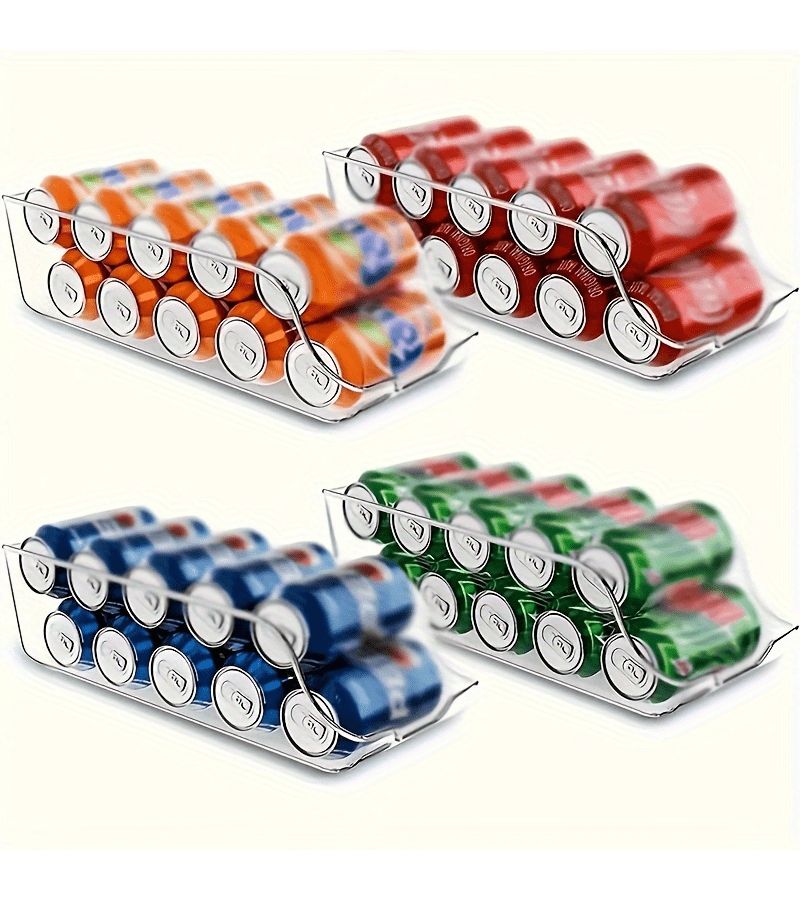 Stackable Large Beverage Organizer Transparent Clear Plastic Fridge Cabinet Countertop Storage Bin For Kitchen Organization One Piece - Image 1