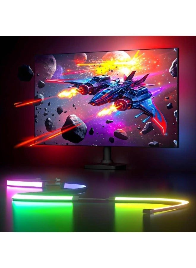 اكسبت العنوان: إضاءة PC SYNC الذكية - شريط RGB+IC تفاعلي خلف الشاشة لمزامنة الألوان والموسيقى - مقاس 34 بوصة - Image 2