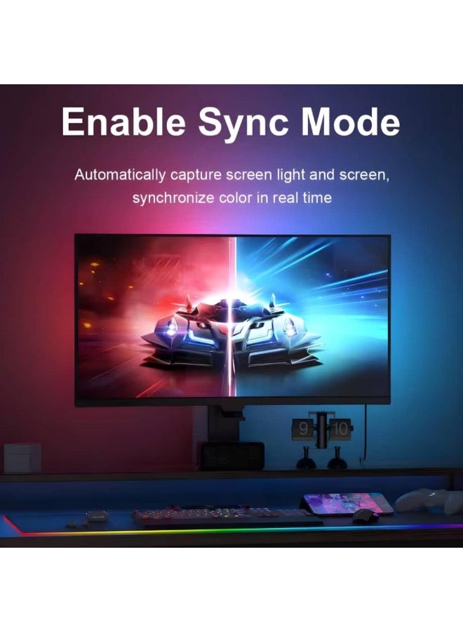 اكسبت العنوان: إضاءة PC SYNC الذكية - شريط RGB+IC تفاعلي خلف الشاشة لمزامنة الألوان والموسيقى - مقاس 34 بوصة - Image 5