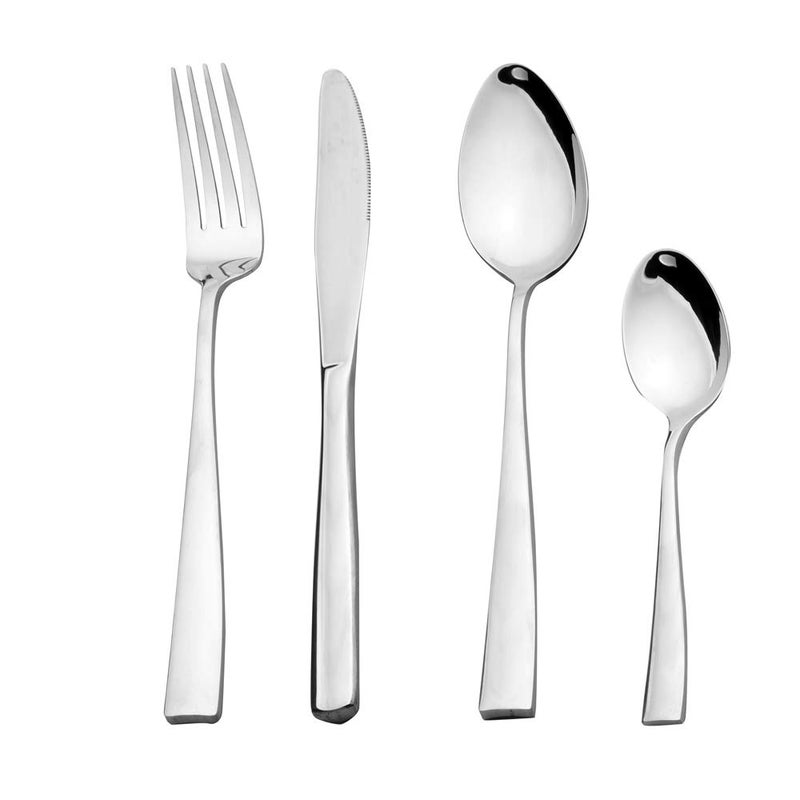 Cutlery Set 24 Pieces for 6 People  Otto Koning Leipzig Stainless Steel Flatware Set Mirror Polished Silverware Set with Spoon Knife and Fork Modern  Simple Design