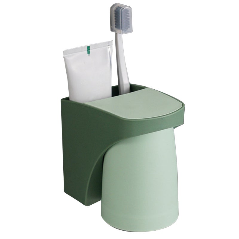 Nail-free Toothbrush Rack Magnetic Toothbrush Cup Wall Mounted Toothbrush Holder Organizer Toothbrush Toothpaste Storage Rack for Washroom Bathroom - Image 1