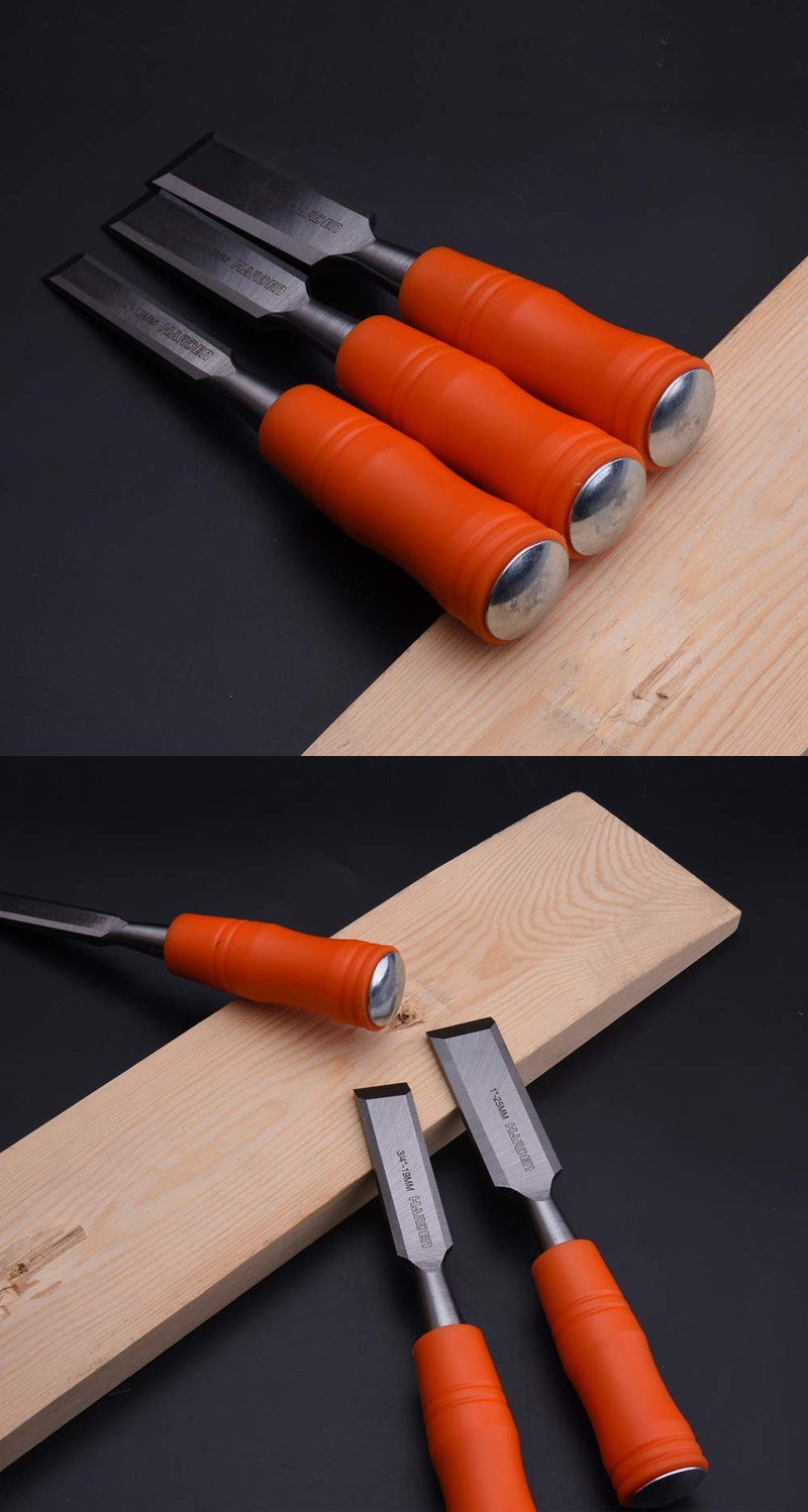 Harden 3Pcs (13mm, 19mm, 25mm) Durable Woodwork Wood Carving Chisel Set – CRV Steel, Sharp Edge; Ergonomic Handle - 611001 - Image 5