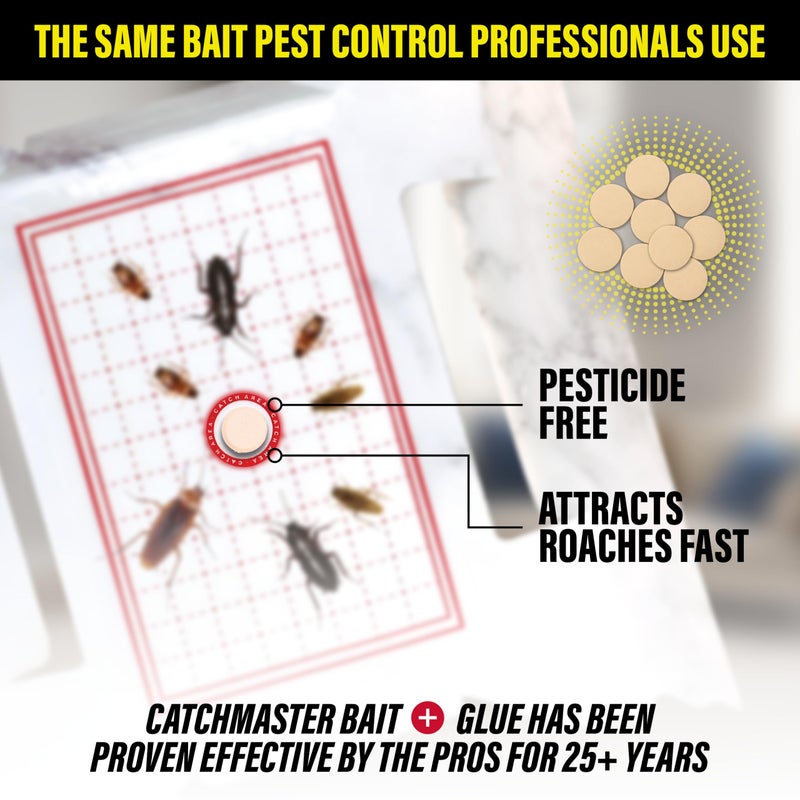 Catchmaster Cockroach Trap with Powerful Food-Based Bait â€“ Glue Traps (10-Pk) Roach Killer for House â€“ Kitchen, Bathroom & Garage, Indoor Pest Control and Bug Catcher Solution - Image 2