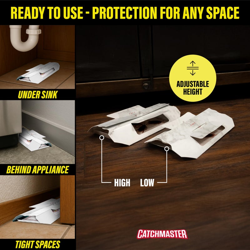 Catchmaster Cockroach Trap with Powerful Food-Based Bait â€“ Glue Traps (10-Pk) Roach Killer for House â€“ Kitchen, Bathroom & Garage, Indoor Pest Control and Bug Catcher Solution - Image 5