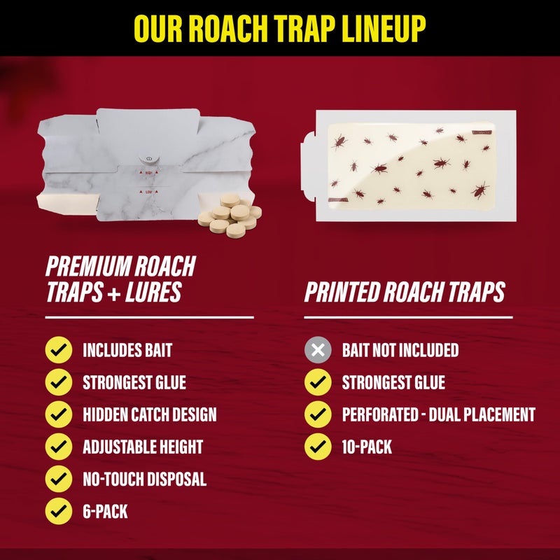Catchmaster Cockroach Trap with Powerful Food-Based Bait â€“ Glue Traps (10-Pk) Roach Killer for House â€“ Kitchen, Bathroom & Garage, Indoor Pest Control and Bug Catcher Solution - Image 3