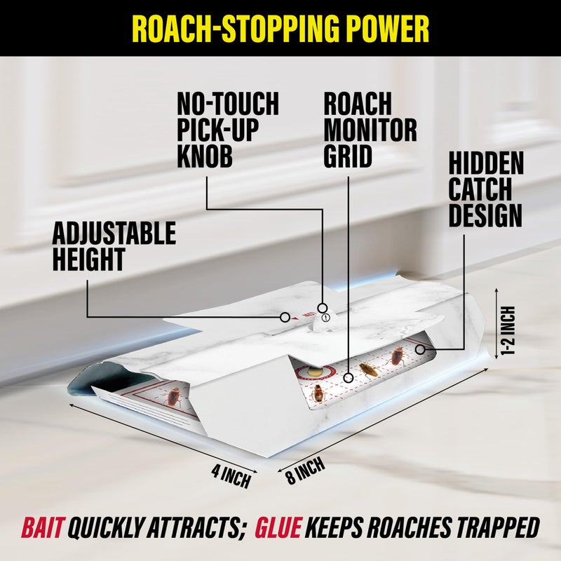 Catchmaster Cockroach Trap with Powerful Food-Based Bait â€“ Glue Traps (10-Pk) Roach Killer for House â€“ Kitchen, Bathroom & Garage, Indoor Pest Control and Bug Catcher Solution - Image 4