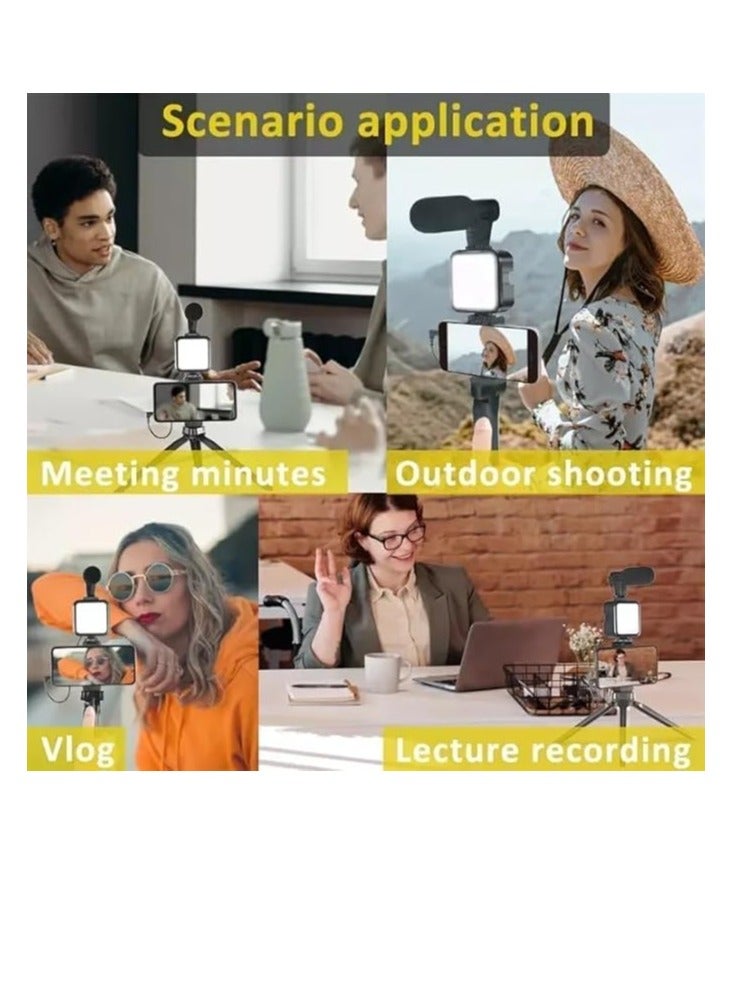 مجموعة eDealz Starter Vlogging لأجهزة iPhone وAndroid مع حامل ثلاثي القوائم 10 بوصات و36 مصباح LED وحامل للهاتف وميكروفون صغير للبث المباشر ومكالمات الفيديو والتدوين بالفيديو ويوتيوب وإنستغرام وتيك توك - Image 2