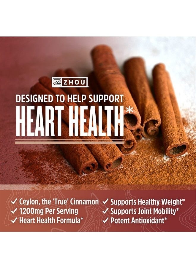 Zhou Nutrition Zhou Ceylon Cinnamon | Supports Heart Health and Joint Mobility | True Cinnamon Native to Sri Lanka | 30 Servings, 60 CT  - Image 4