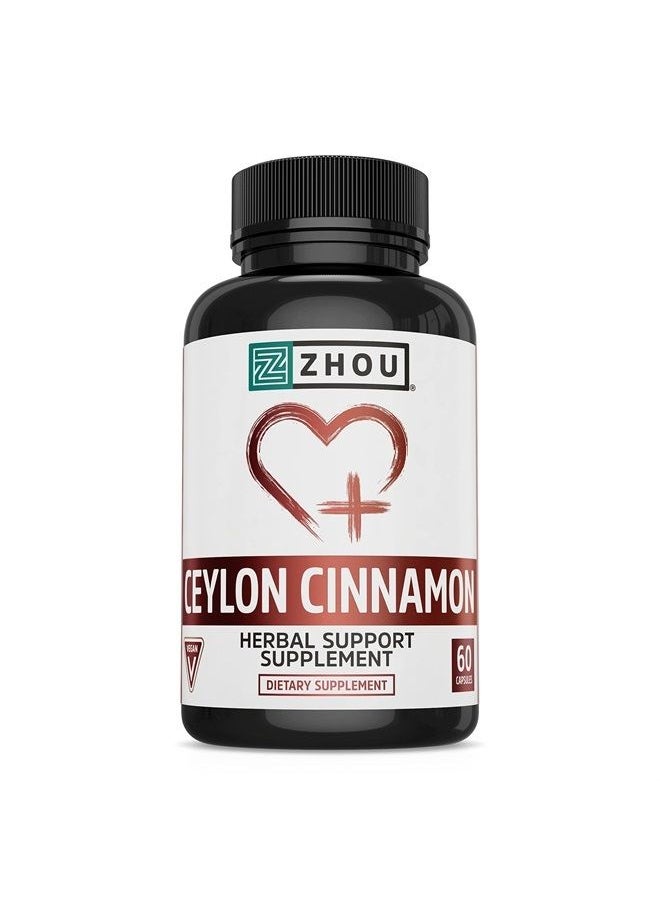 Zhou Nutrition Zhou Ceylon Cinnamon | Supports Heart Health and Joint Mobility | True Cinnamon Native to Sri Lanka | 30 Servings, 60 CT  - Image 1