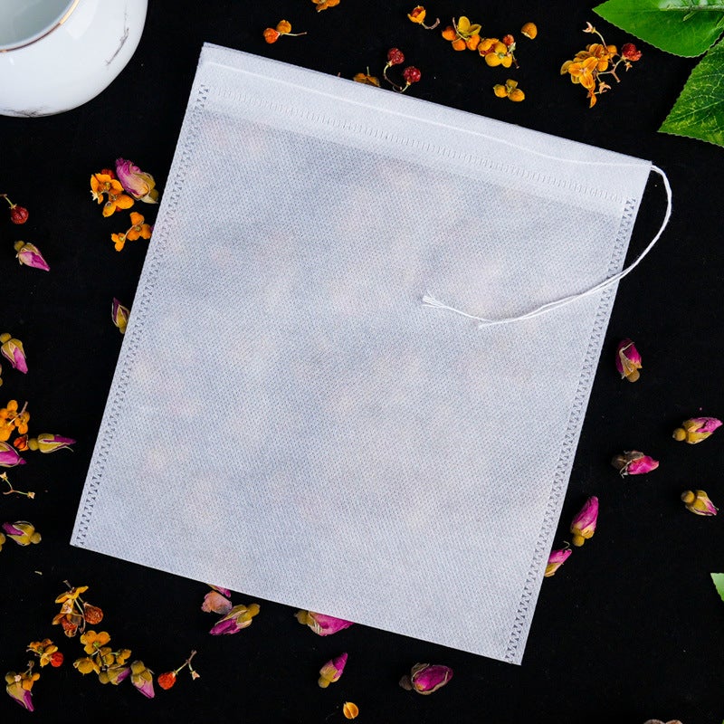 Full-Size Non-Woven Fabric Drawstring Tea Bag Disposable Tea Bag Herbal Medicine Decocting Bag Soup Seasoning Filter Bag - Image 5