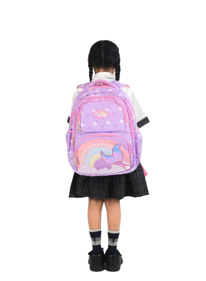 AREO Backpack for Girls | Waterproof Teen Backpacks | Princess School Bag | Cute Travel Daypack Stylish and Trendy College Bag for Girls | Collage backpack (PURPLE RAINBOW) - Image 2