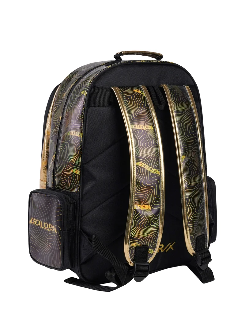 Netflix Gold & Black Netflix KPop Demon Hunters Regular Backpack 18" | Huntrix Golden School Backpack for Kids & Teens | Large Capacity K-Pop Inspired School Bag | Travel & Everyday Backpack for Women | Best Price UAE