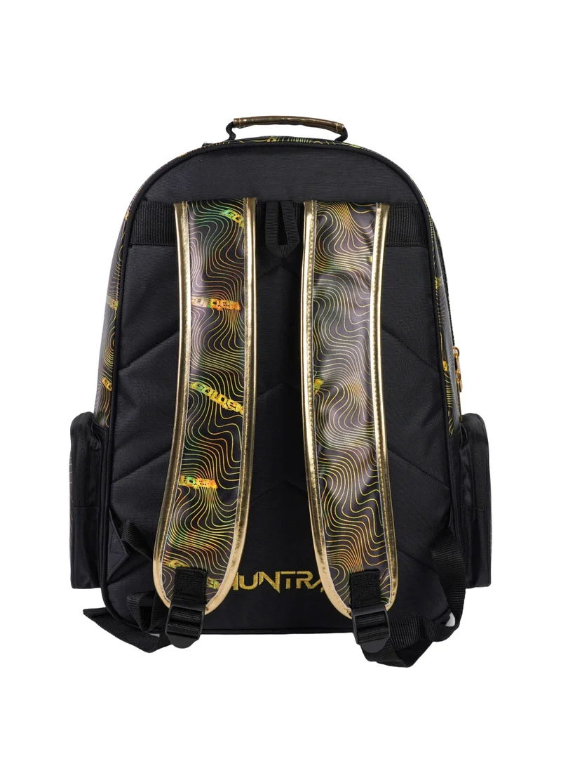 Netflix Gold & Black Netflix KPop Demon Hunters Regular Backpack 18" | Huntrix Golden School Backpack for Kids & Teens | Large Capacity K-Pop Inspired School Bag | Travel & Everyday Backpack for Women | Best Price UAE