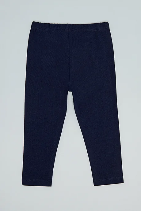 أر أند بي Solid Leggings with Elastic Waist