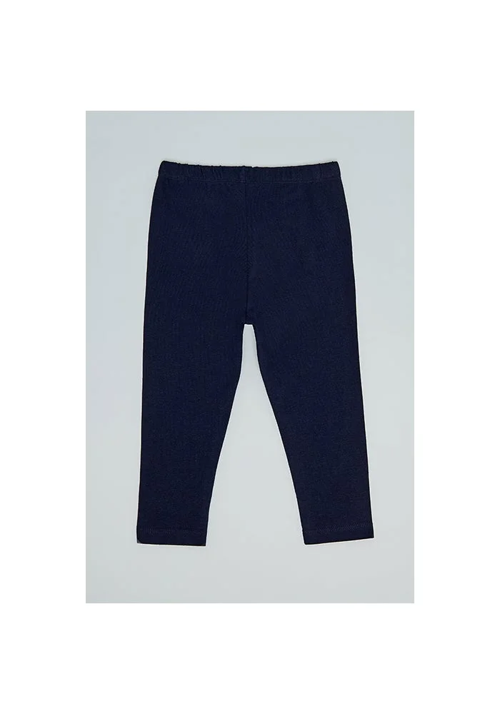 أر أند بي Solid Leggings with Elastic Waist