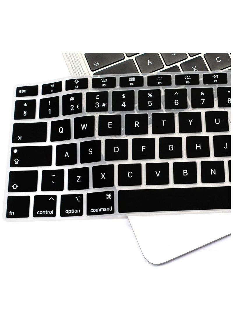 AMM - Ultra Thin TPU Keyboard Cover for MacBook Air 13 Inch 2020 New Model: A2337,A2179, UK Layout Touch ID Keyboard Protector Protective Skin NOT FIT for 2018-2019 Version, Black - Image 1