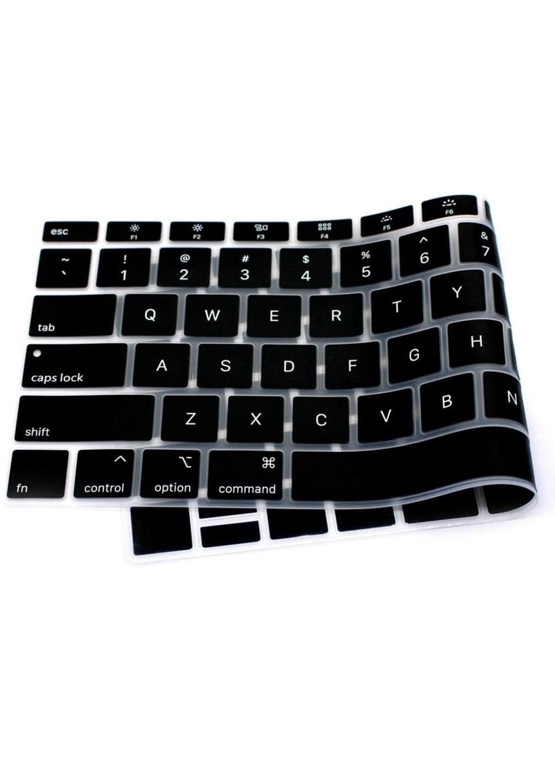 AMM - Ultra Thin TPU Keyboard Cover for MacBook Air 13 Inch 2020 New Model: A2337,A2179, UK Layout Touch ID Keyboard Protector Protective Skin NOT FIT for 2018-2019 Version, Black - Image 1